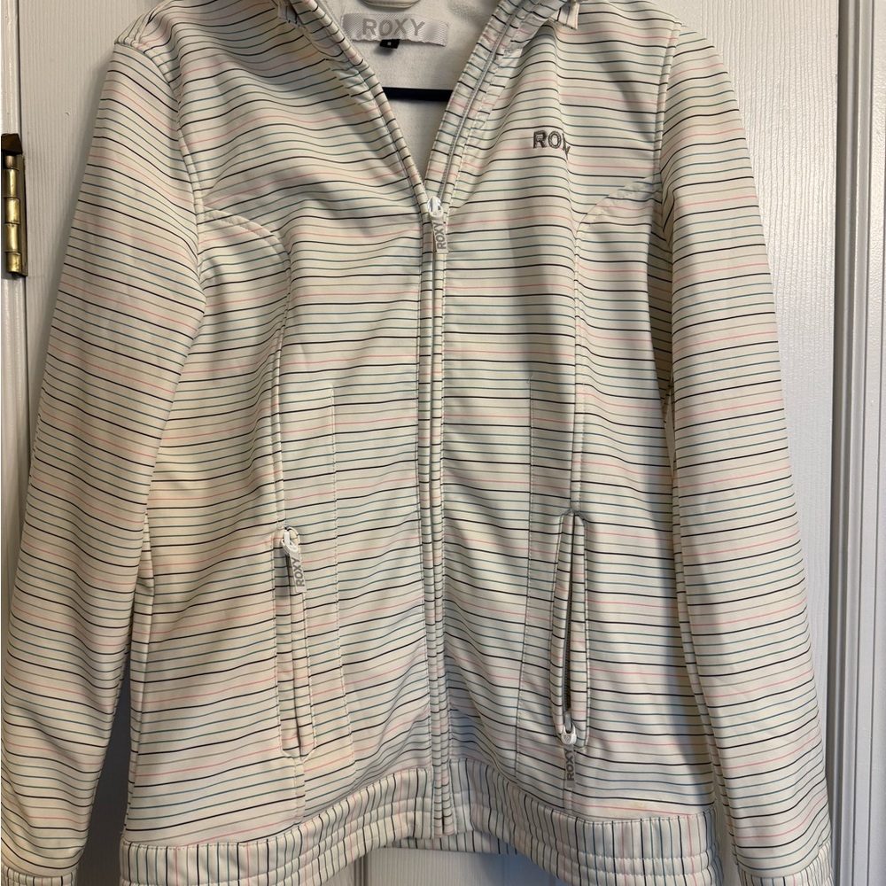 Roxy Pin Striped Jacket - White